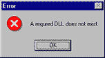 要求されたDLLが存在しません